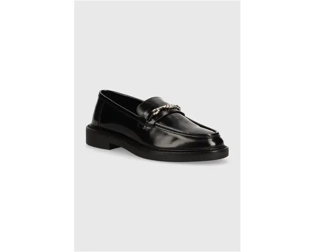 Steve Madden mocasini de piele Huddles femei, culoarea negru, cu toc plat, SM11002911