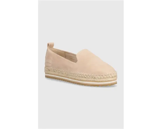 Marc O'Polo espadrile din piele intoarsa culoarea bej, cu platforma, 40318323801305 NN2M3040