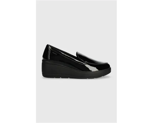 Geox mocasini D ILDE femei, culoarea negru, toc pana, D36RAB 000HH C9999