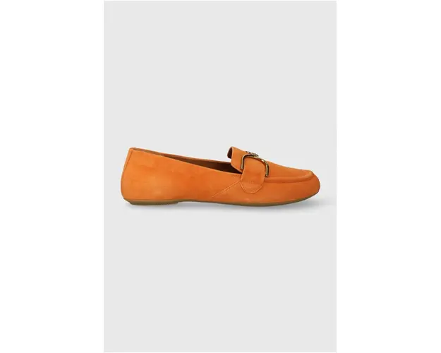 Geox mocasini din piele intoarsa D PALMARIA femei, culoarea portocaliu, cu toc plat, D45MUJ 00021 C2008