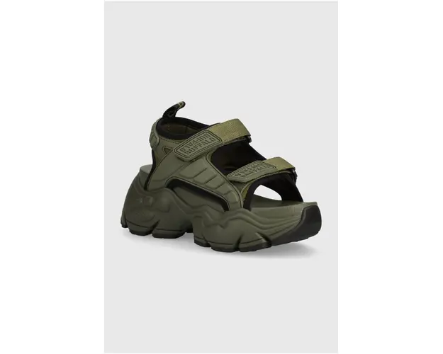 Buffalo sandale Binary Track femei, culoarea verde, cu platforma, 1602247.KHA