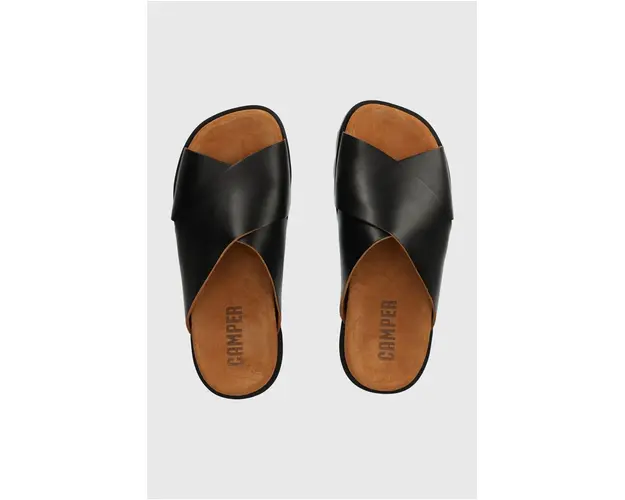 Camper slapi de piele Brutus Sandal femei, culoarea negru, K201321.016
