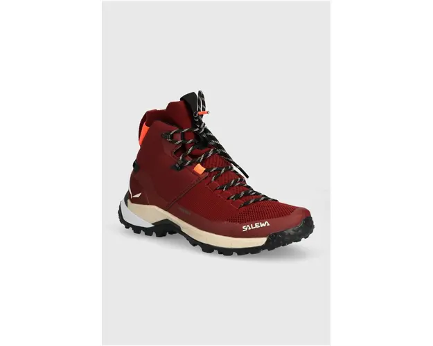 Salewa pantofi Puez Knit Mid Powertex femei, culoarea bordo, 00-0000061435