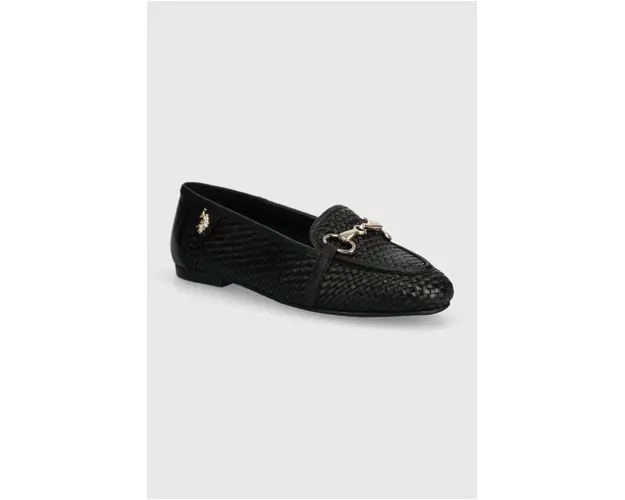 U.S. Polo Assn. mocasini de piele CHERY femei, culoarea negru, cu toc plat, CHERY001W 4L1