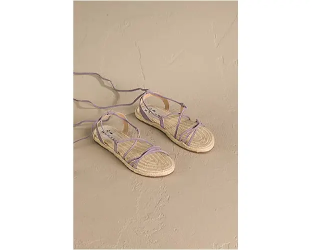 Manebi sandale din piele intoarsa Lace-Up Sandals femei, culoarea violet, P 7.4 Y0