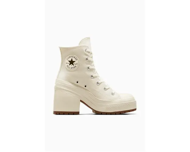 Converse tenisi Chuck 70 De Luxe Heel femei, culoarea alb, A05348C