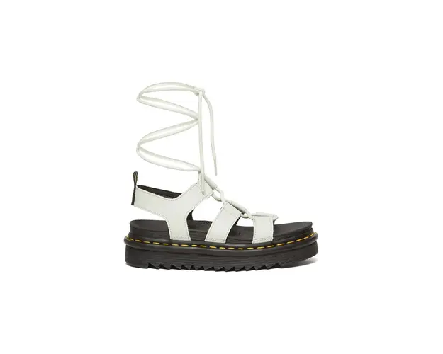 Dr. Martens sandale de piele Nartilla femei, culoarea verde, cu platforma, DM31617763