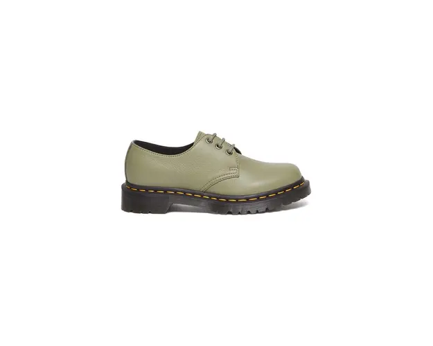Dr. Martens pantofi de piele 1461 femei, culoarea verde, cu toc plat, DM31696357