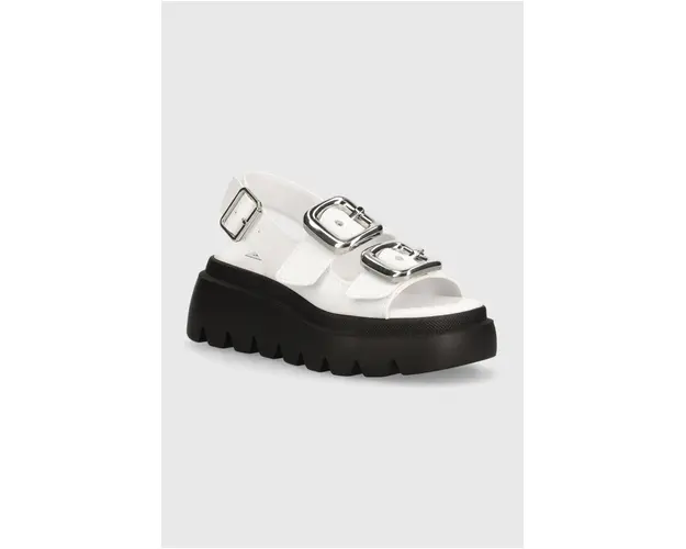 Steve Madden sandale de piele Transporter femei, culoarea alb, cu platforma, SM11003060
