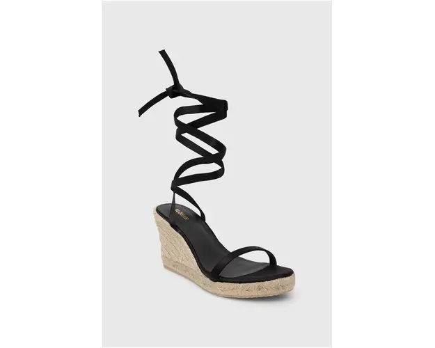 Alohas espadrile Willa femei, culoarea negru, toc pana, S100294.01