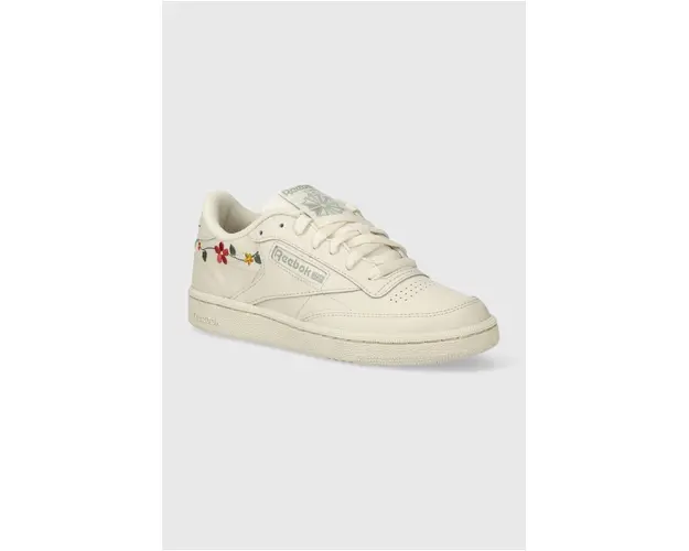 Reebok Classic sneakers din piele Club C 85 culoarea bej, 100202098