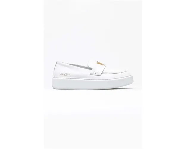 Vanda Novak mocasini de piele Kayla femei, culoarea alb, cu platforma