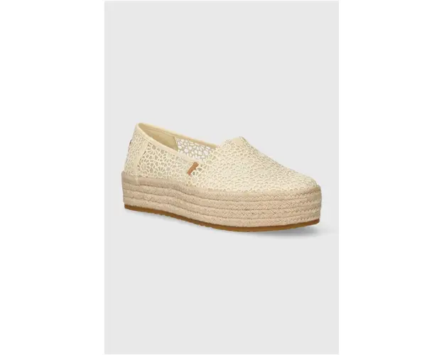 Toms espadrile Valencia culoarea bej, cu platforma, 10020691