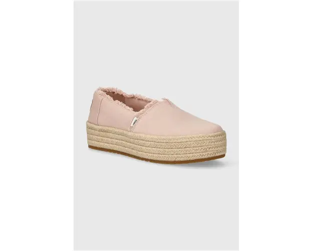 Toms espadrile Valencia culoarea roz, cu platforma, 10020698
