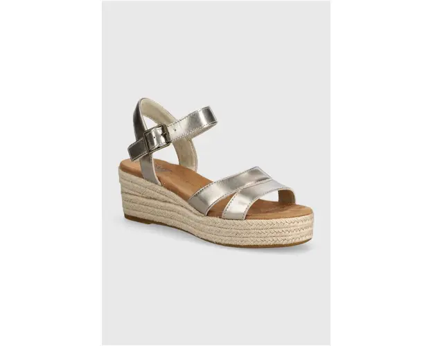Toms espadrile Audrey femei, culoarea auriu, toc pana, 10020767
