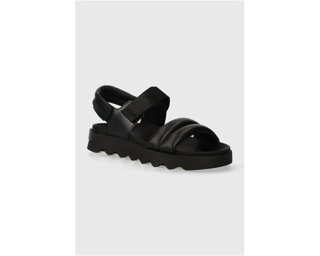 Sorel sandale de piele VIIBE SANDAL femei, culoarea negru, 2030511012