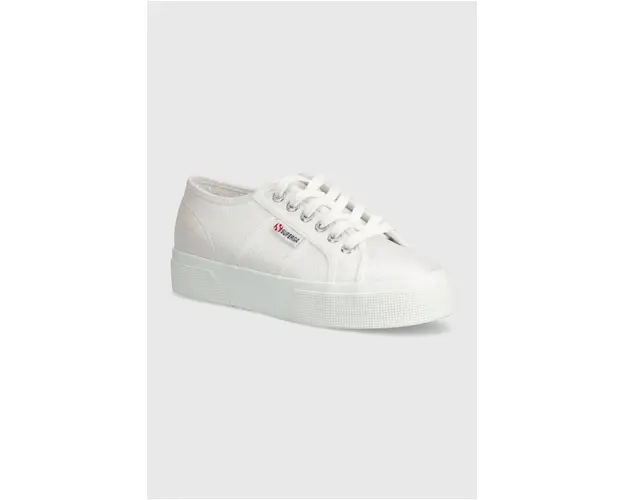Superga tenisi 2740 PLATFORM LAME femei, culoarea alb, S6128SW