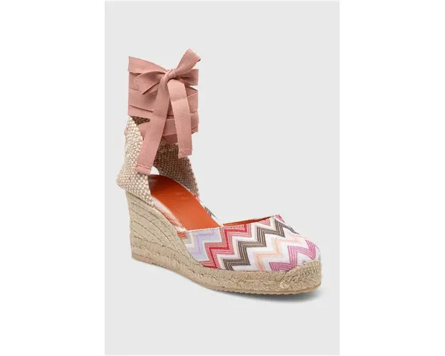 Missoni espadrile Eva 86 culoarea roz, toc pana, M25_002