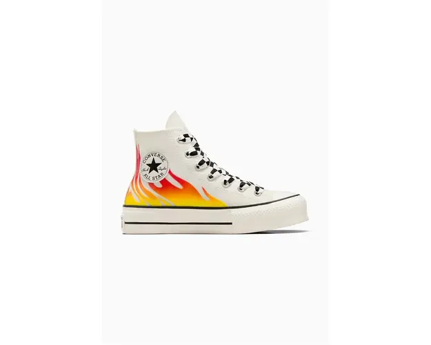 Converse tenisi Chuck Taylor All Star Lift femei, culoarea alb, A07892C