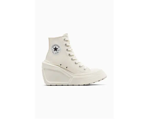 Converse tenisi Chuck 70 De Luxe Wedge femei, culoarea alb, A06479C