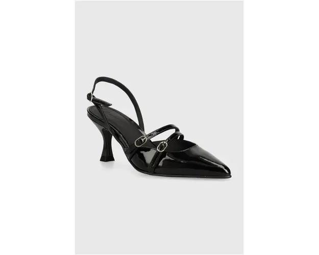 Alohas stilettos de piele Joelle culoarea negru, S100441-02