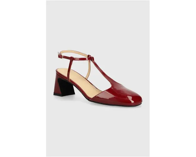 Alohas pantofi de piele Jayne culoarea bordo, cu toc drept, cu toc deschis, S100597-02