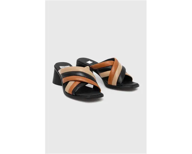 Camper slapi de piele TWS femei, cu toc drept, K201502-003