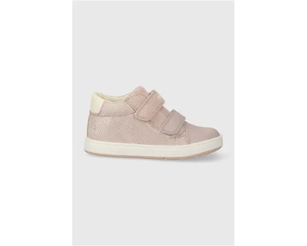 Geox sneakers de piele intoarsa pentru copii BIGLIA culoarea roz