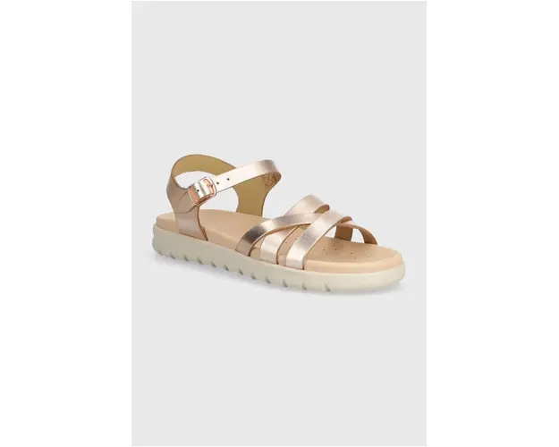 Geox sandale din piele pentru copii SANDAL SOLEIMA culoarea auriu