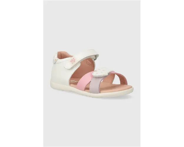 Garvalin sandale din piele pentru copii culoarea alb