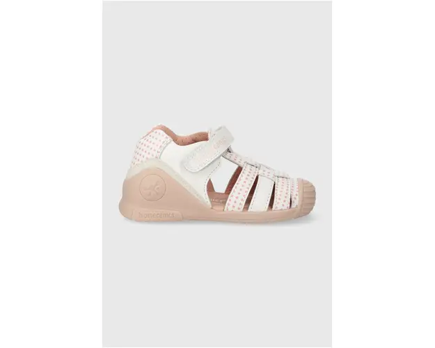 Biomecanics sandale din piele pentru copii culoarea alb