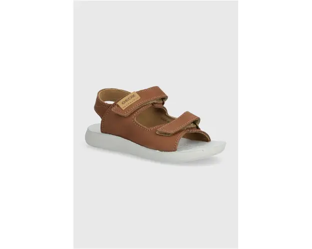 Geox sandale din nabuc pentru copii SANDAL LIGHTFLOPPY culoarea maro