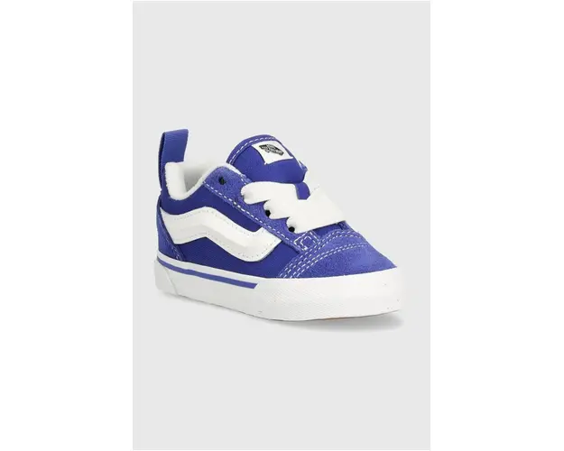 Vans adidasi de piele intoarsa pentru copii Knu Skool Elastic Lace culoarea albastru marin
