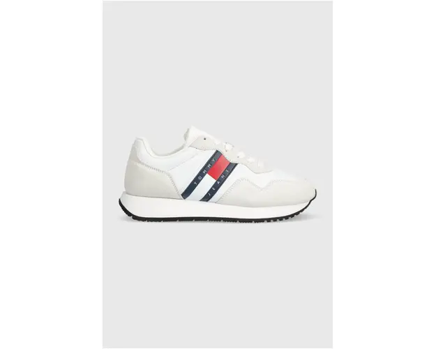 Tommy Jeans sneakers din piele TJM MODERN RUNNER culoarea alb, EM0EM01316