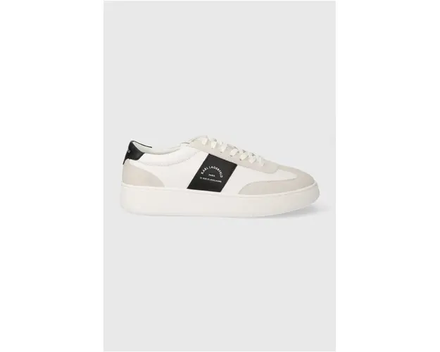 Karl Lagerfeld sneakers din piele KOURT III culoarea alb, KL51524