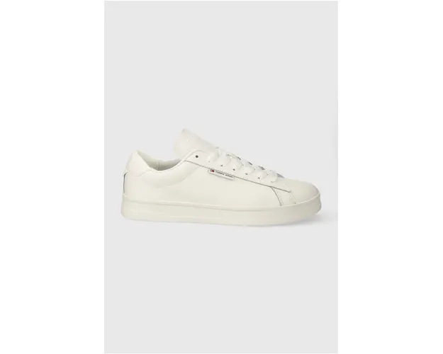 Tommy Jeans sneakers din piele TJM LEATHER LOW CUPSOLE culoarea alb, EM0EM01374