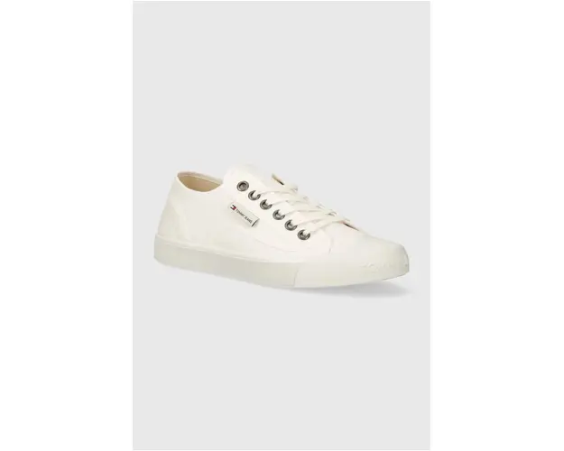 Tommy Jeans tenisi TJM FLEXIBLE OUTSOLE LACE UP barbati, culoarea alb, EM0EM01425