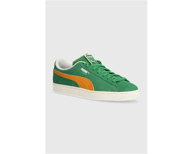 Puma sneakers din piele intoarsa Suede Patch culoarea verde 395388