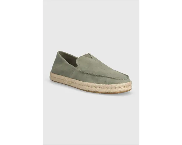 Toms espadrile din piele intoarsa Alonso Loafer Rope culoarea verde, 10020874