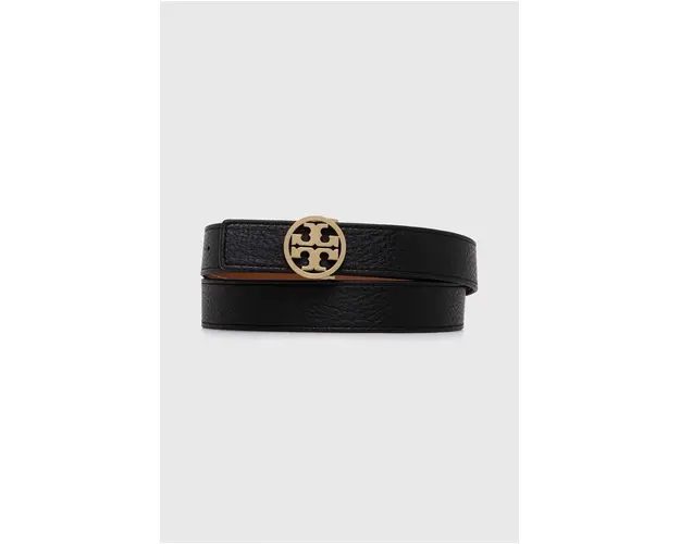 Tory Burch curea de piele cu doua fete femei, culoarea negru