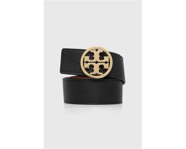 Tory Burch curea de piele cu doua fete femei, culoarea negru