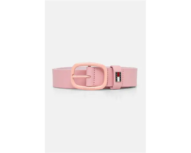 Tommy Jeans curea de piele femei, culoarea albastru marin, AW0AW16220