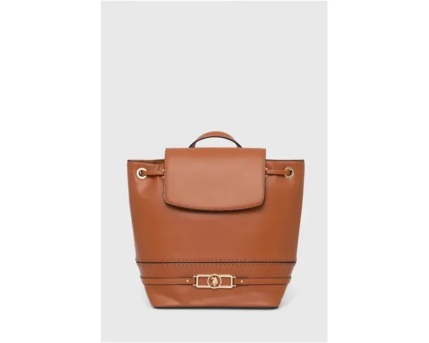 U.S. Polo Assn. rucsac femei, culoarea maro, mic, neted