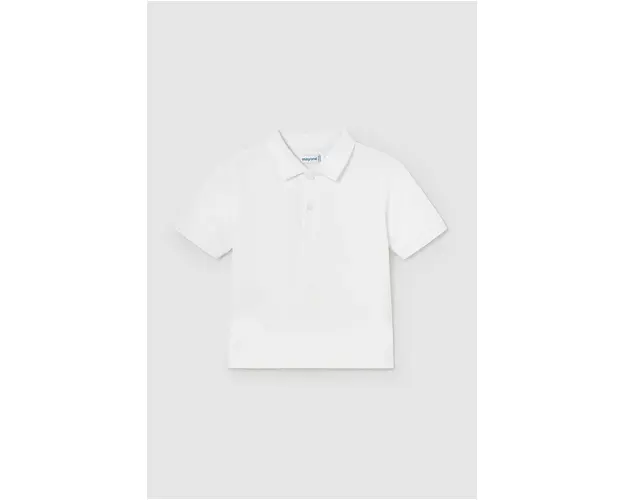 Mayoral tricouri polo din bumbac pentru bebelusi culoarea alb, neted