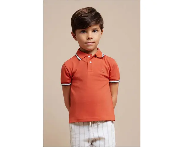 Mayoral tricou polo copii culoarea rosu, neted
