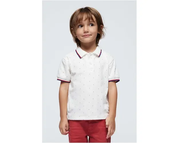 Mayoral tricou polo copii culoarea bej, modelator