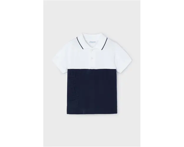 Mayoral tricouri polo din bumbac pentru copii culoarea albastru marin, modelator