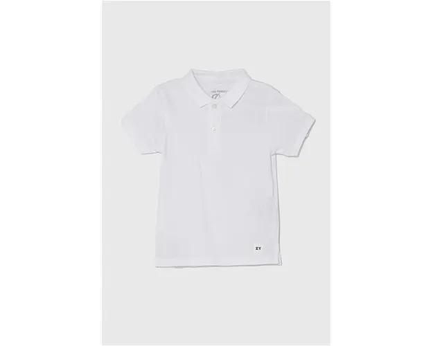 zippy tricouri polo din bumbac pentru bebelusi culoarea alb, neted