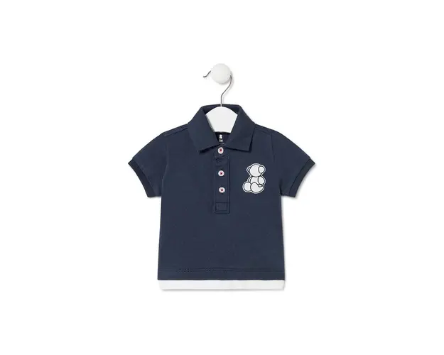 Tous tricouri polo din bumbac pentru copii culoarea verde, neted