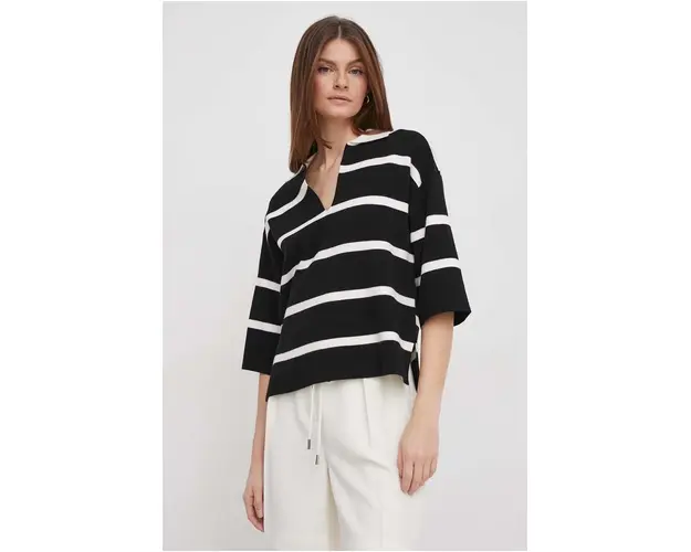 Sisley pulover femei, culoarea negru